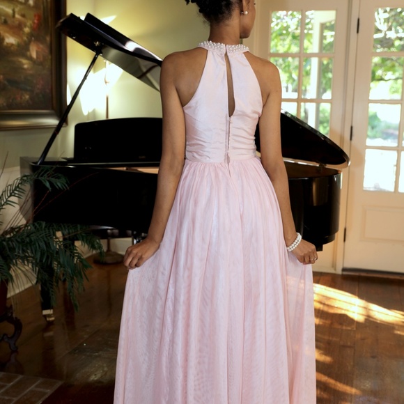 Macy's Dresses Macys Pink Evening Gown With Pearl Beading Poshmark